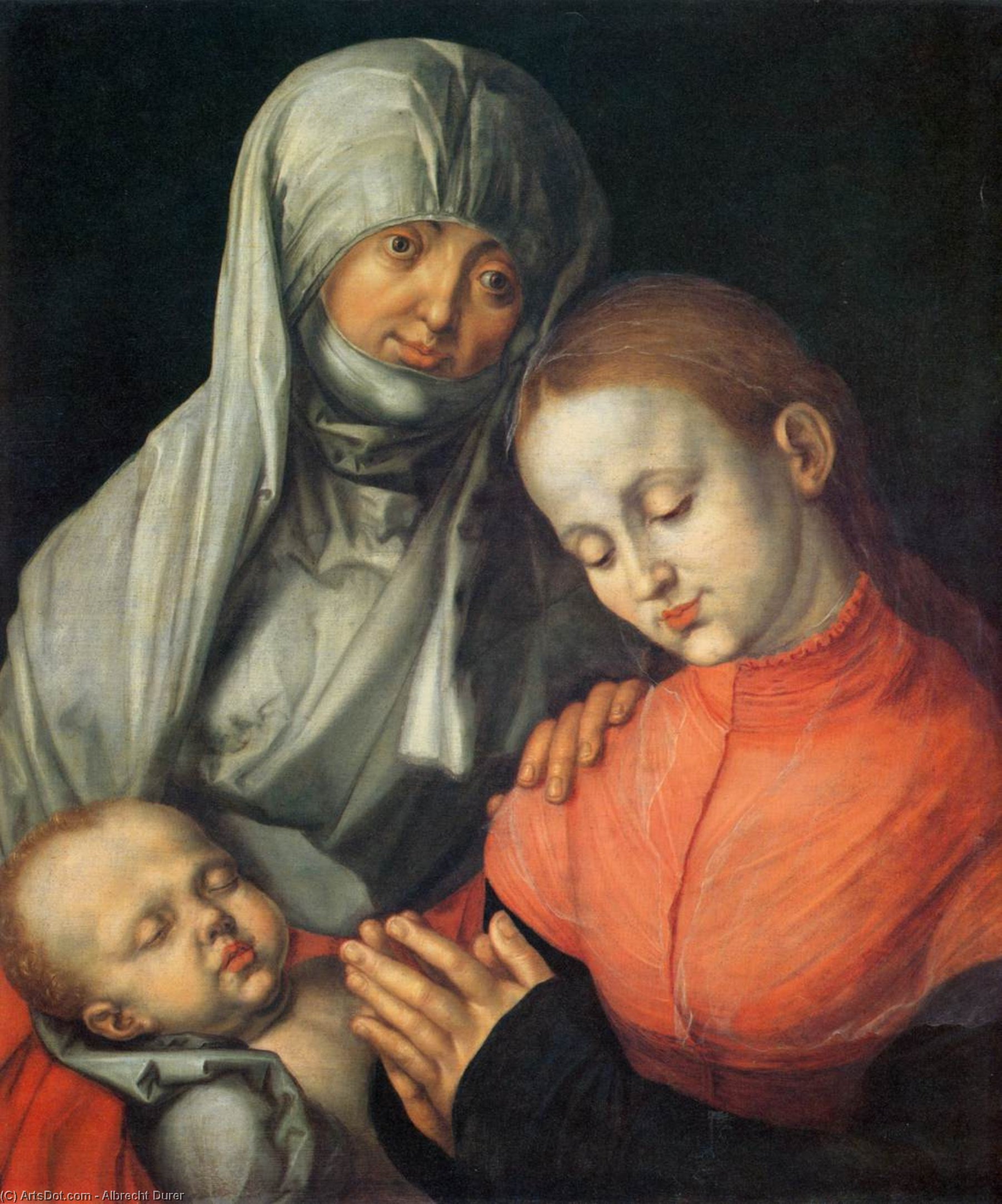 Wikioo.org – L'Enciclopedia delle Belle Arti - Pittura, Opere di Albrecht Durer - san anna con l'estensione madonna col bambino