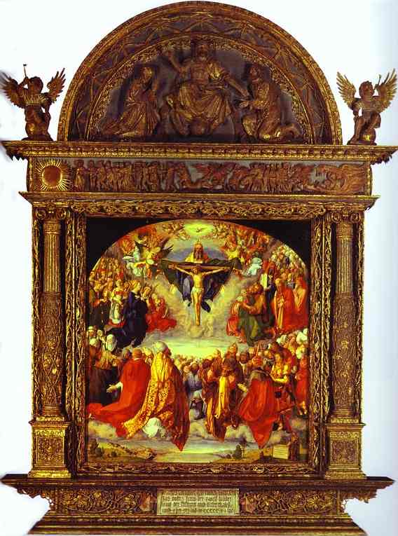 WikiOO.org - Encyclopedia of Fine Arts - Målning, konstverk Albrecht Durer - The Adoration of the Holy Trinity