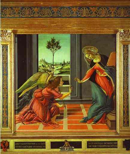 Wikioo.org - The Encyclopedia of Fine Arts - Painting, Artwork by Sandro Botticelli - Cestello Annunciation