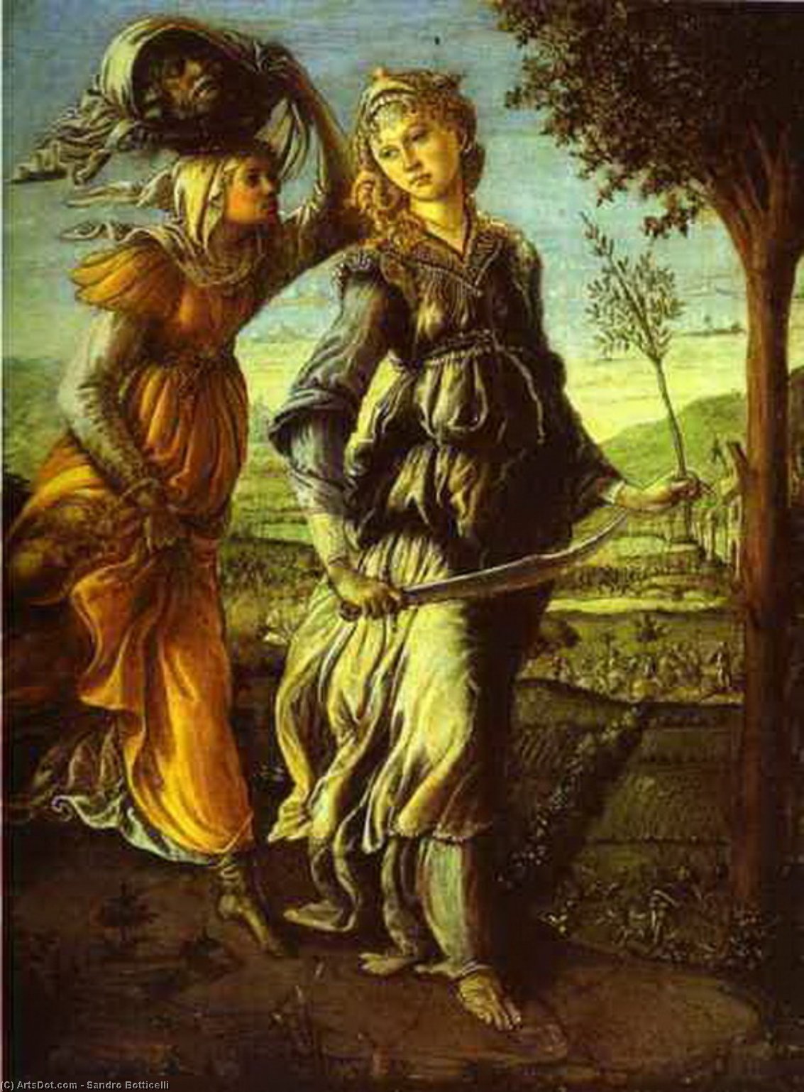 WikiOO.org - Enciklopedija dailės - Tapyba, meno kuriniai Sandro Botticelli - Judith's Return to Bethulia