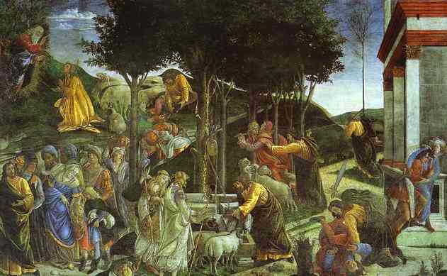 Wikioo.org - The Encyclopedia of Fine Arts - Painting, Artwork by Sandro Botticelli - Scenes from the Life of Moses