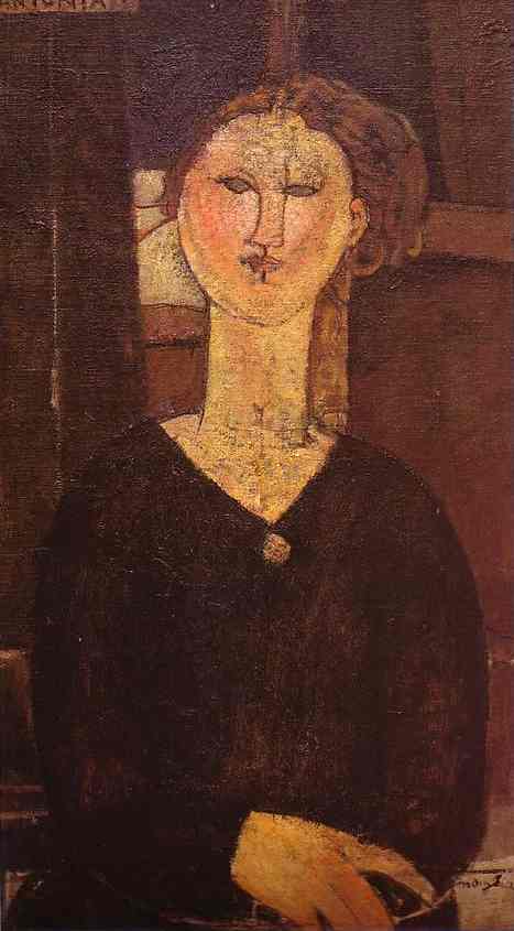 Wikioo.org - The Encyclopedia of Fine Arts - Painting, Artwork by Amedeo Modigliani - Antonia