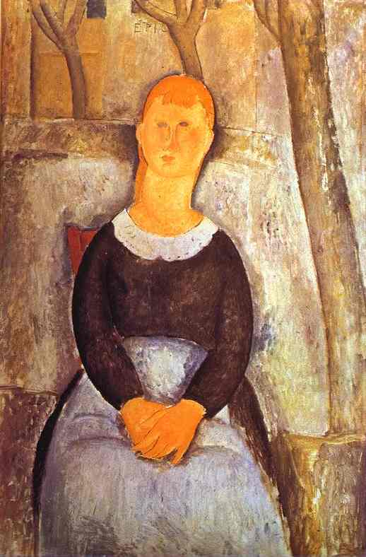 Wikioo.org – La Enciclopedia de las Bellas Artes - Pintura, Obras de arte de Amedeo Modigliani - La Belle Epicière