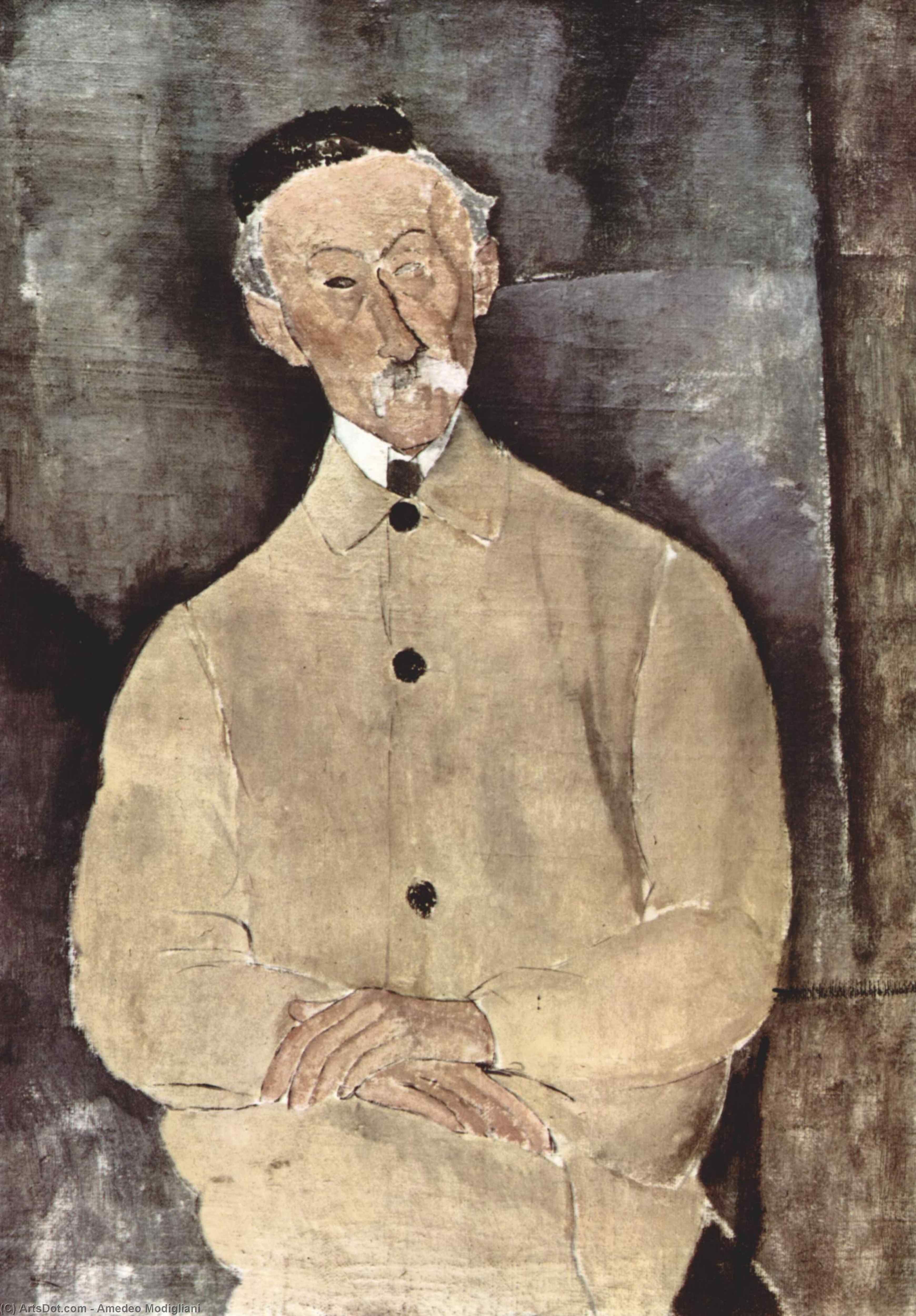 WikiOO.org - 백과 사전 - 회화, 삽화 Amedeo Modigliani - Monsieur Lepoutre