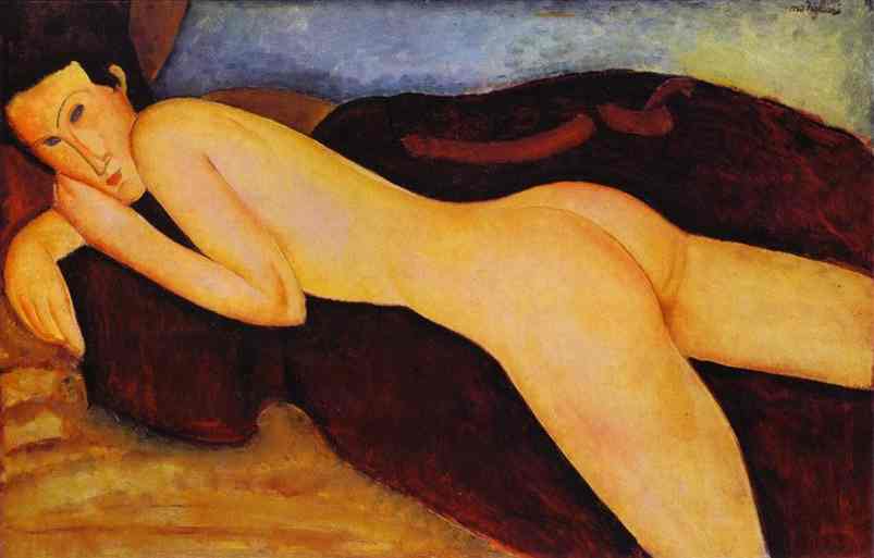 Wikioo.org – L'Encyclopédie des Beaux Arts - Peinture, Oeuvre de Amedeo Modigliani - Nu couché de dos