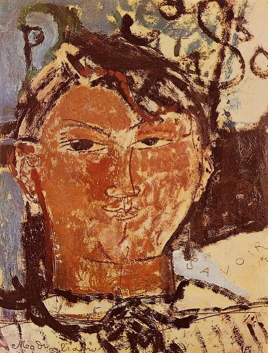 WikiOO.org - Encyclopedia of Fine Arts - Maalaus, taideteos Amedeo Modigliani - Portrait of Pablo Picasso