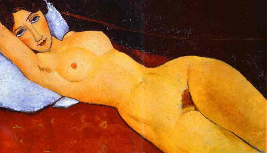 WikiOO.org - Encyclopedia of Fine Arts - Maleri, Artwork Amedeo Modigliani - Reclining Nude