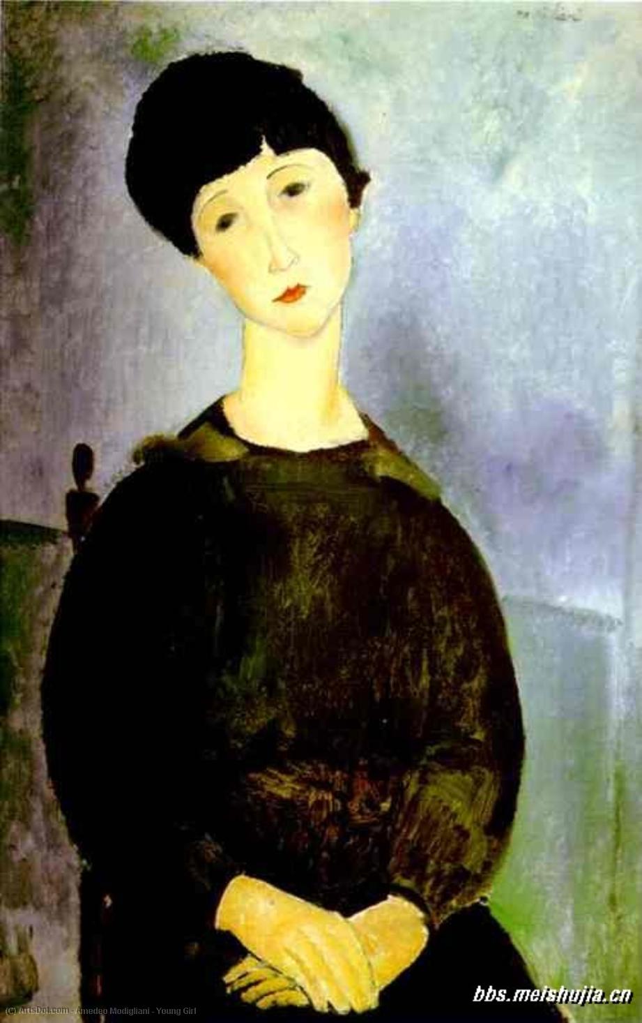 WikiOO.org - Encyclopedia of Fine Arts - Maľba, Artwork Amedeo Modigliani - Young Girl