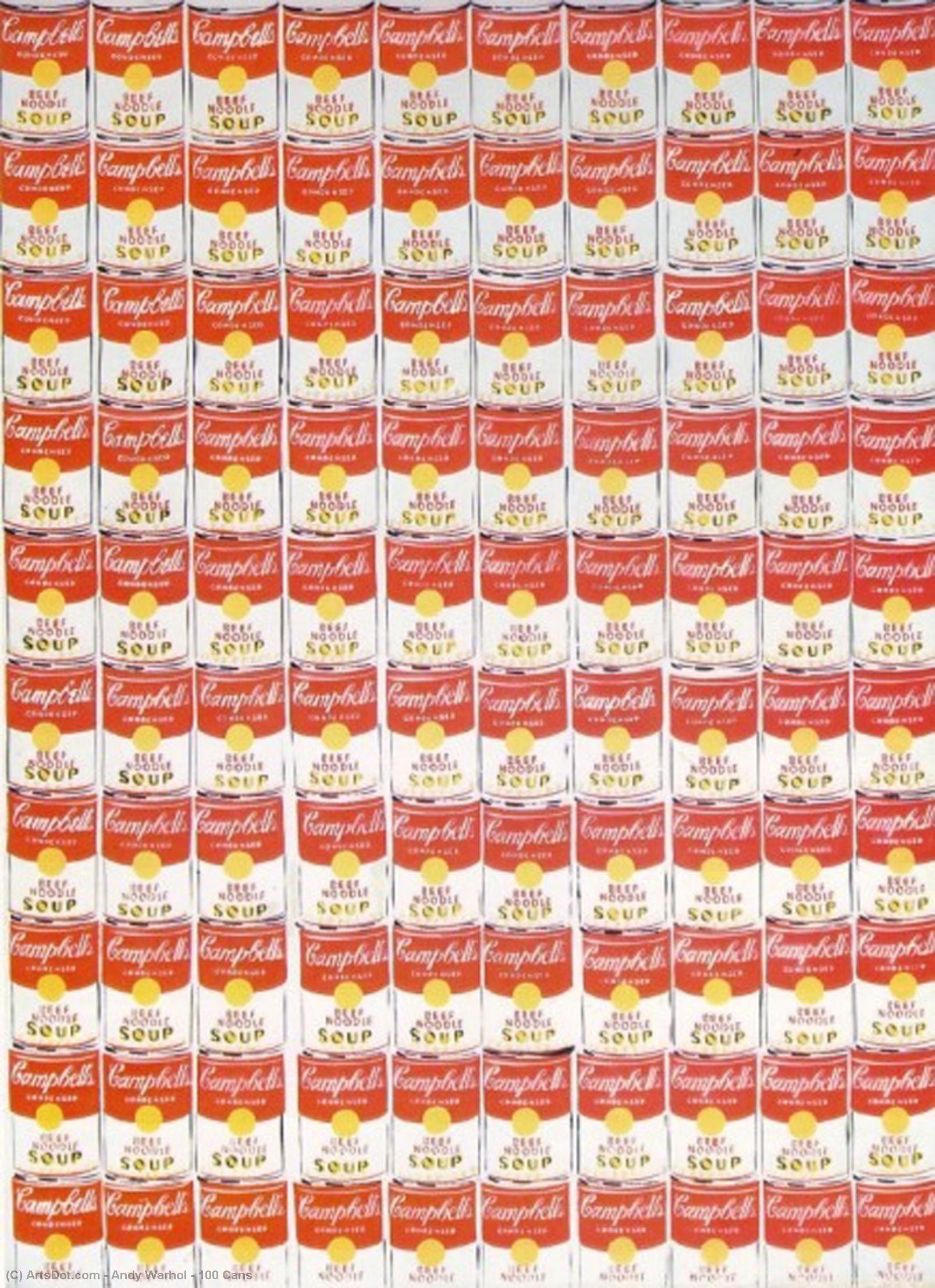 Wikoo.org - موسوعة الفنون الجميلة - اللوحة، العمل الفني Andy Warhol - 100 Cans