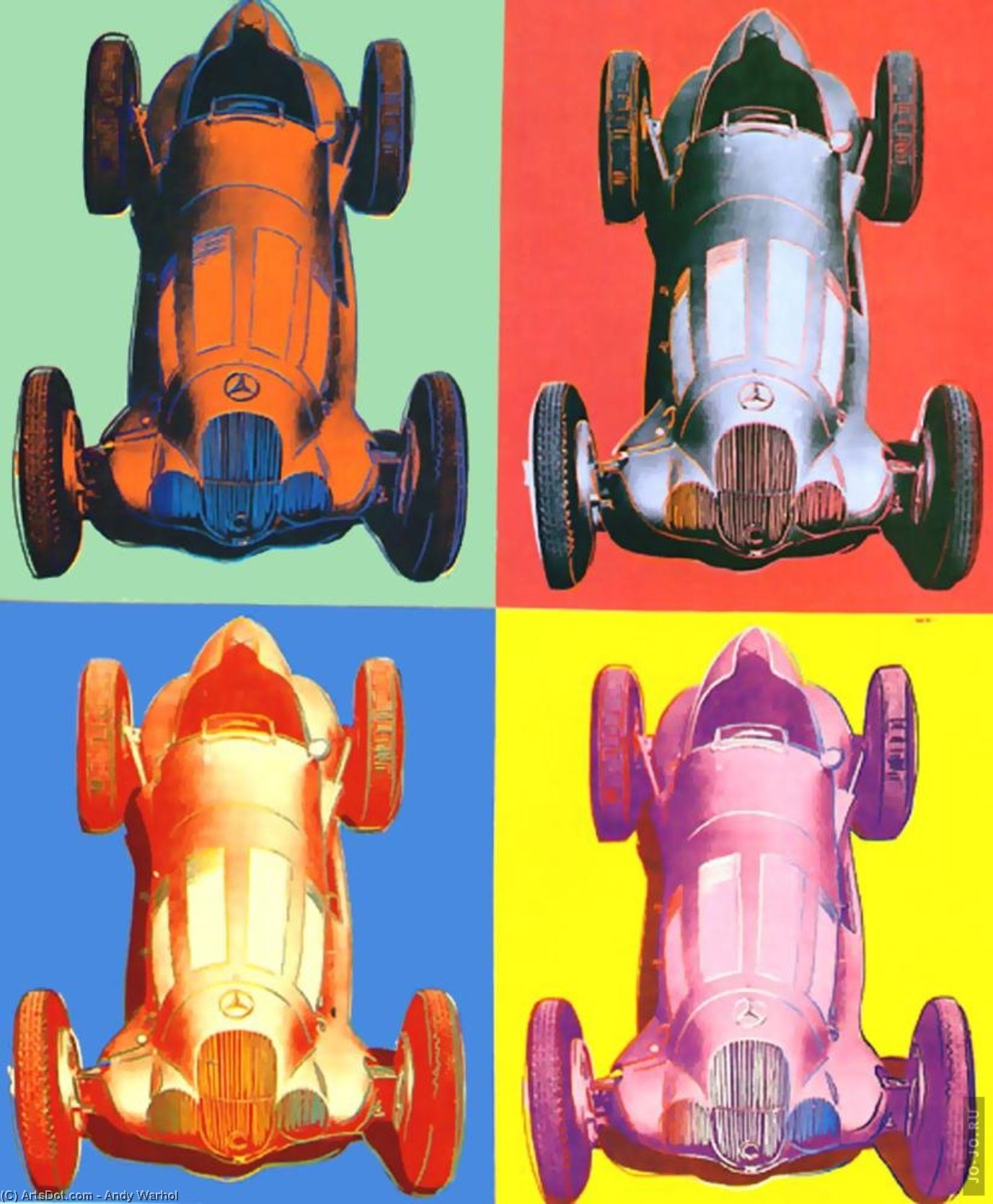 Wikoo.org - موسوعة الفنون الجميلة - اللوحة، العمل الفني Andy Warhol - Benz Racing Car