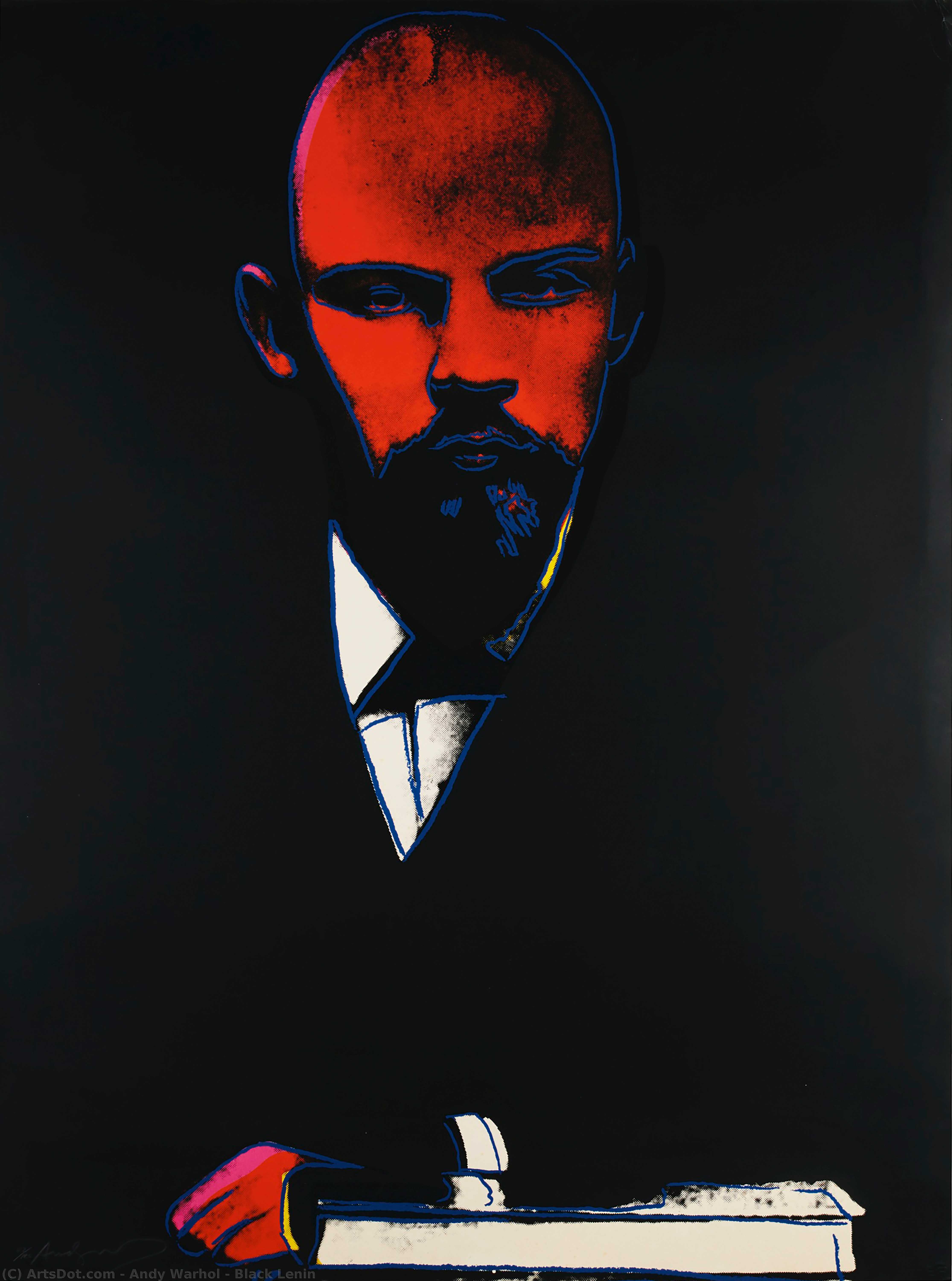 Wikioo.org - The Encyclopedia of Fine Arts - Painting, Artwork by Andy Warhol - Black Lenin