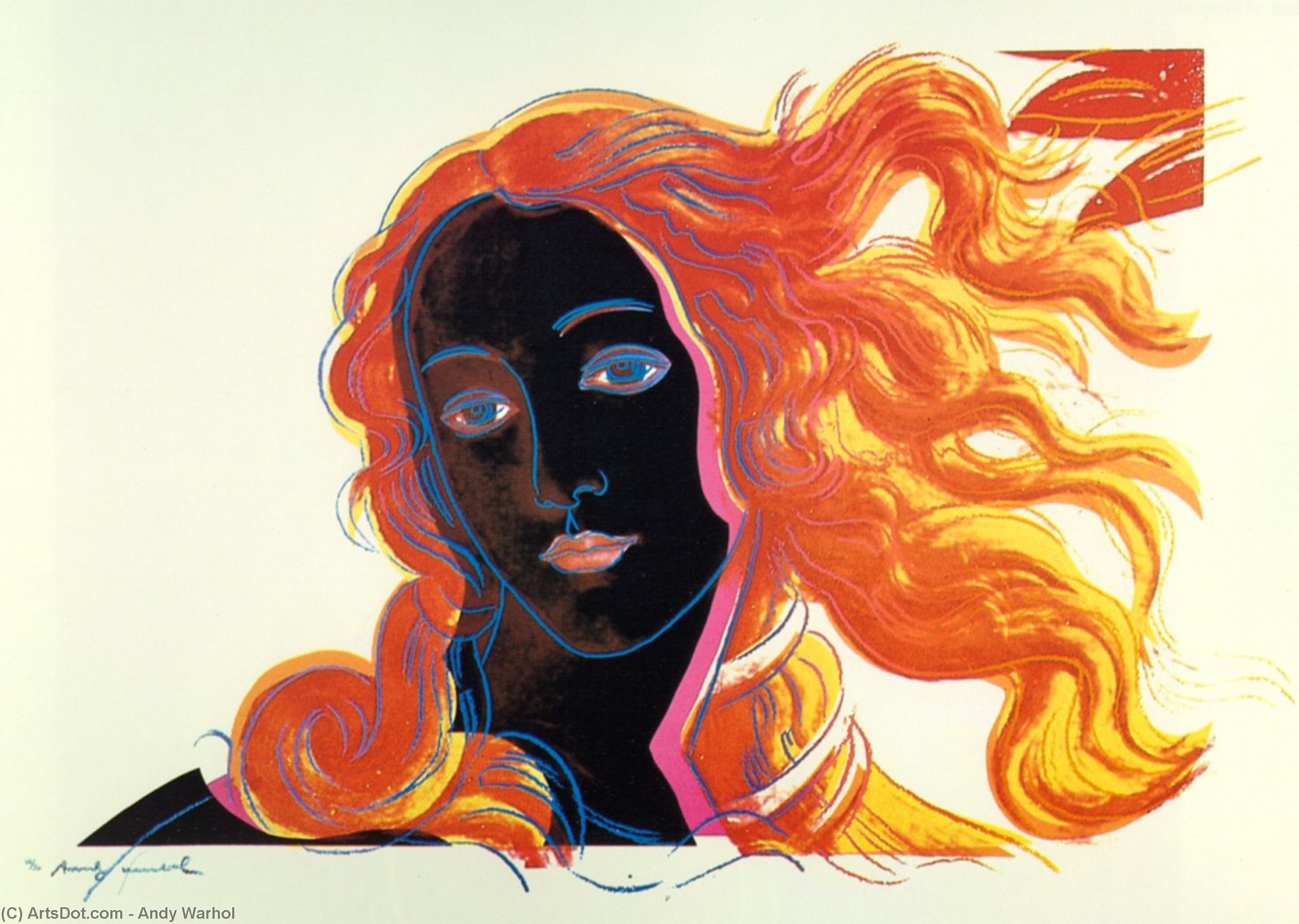 WikiOO.org – 美術百科全書 - 繪畫，作品 Andy Warhol - 波提切利（dettaglio）