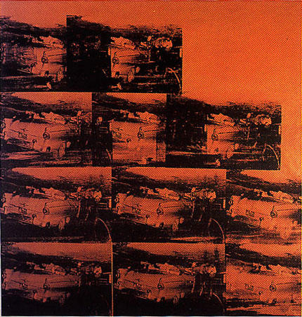 Wikioo.org - The Encyclopedia of Fine Arts - Painting, Artwork by Andy Warhol - Five Deaths Eleven Times In Orange