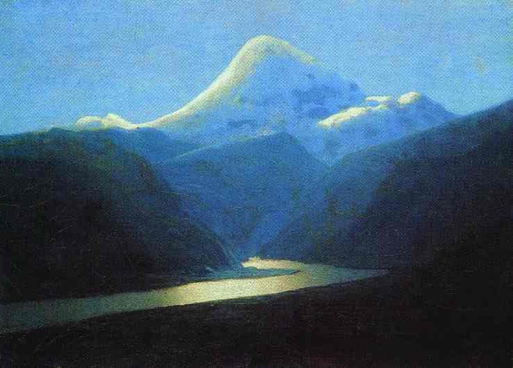 Wikioo.org - The Encyclopedia of Fine Arts - Painting, Artwork by Arkhip Ivanovich Kuinji - Elbrus in the Eveving