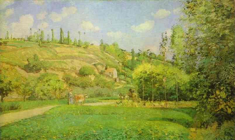 WikiOO.org - Encyclopedia of Fine Arts - Maalaus, taideteos Camille Pissarro - A Cowherd at Pontoise