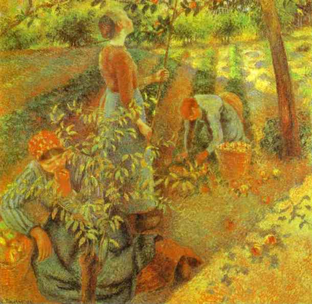 Wikioo.org - The Encyclopedia of Fine Arts - Painting, Artwork by Camille Pissarro - Apple Picking