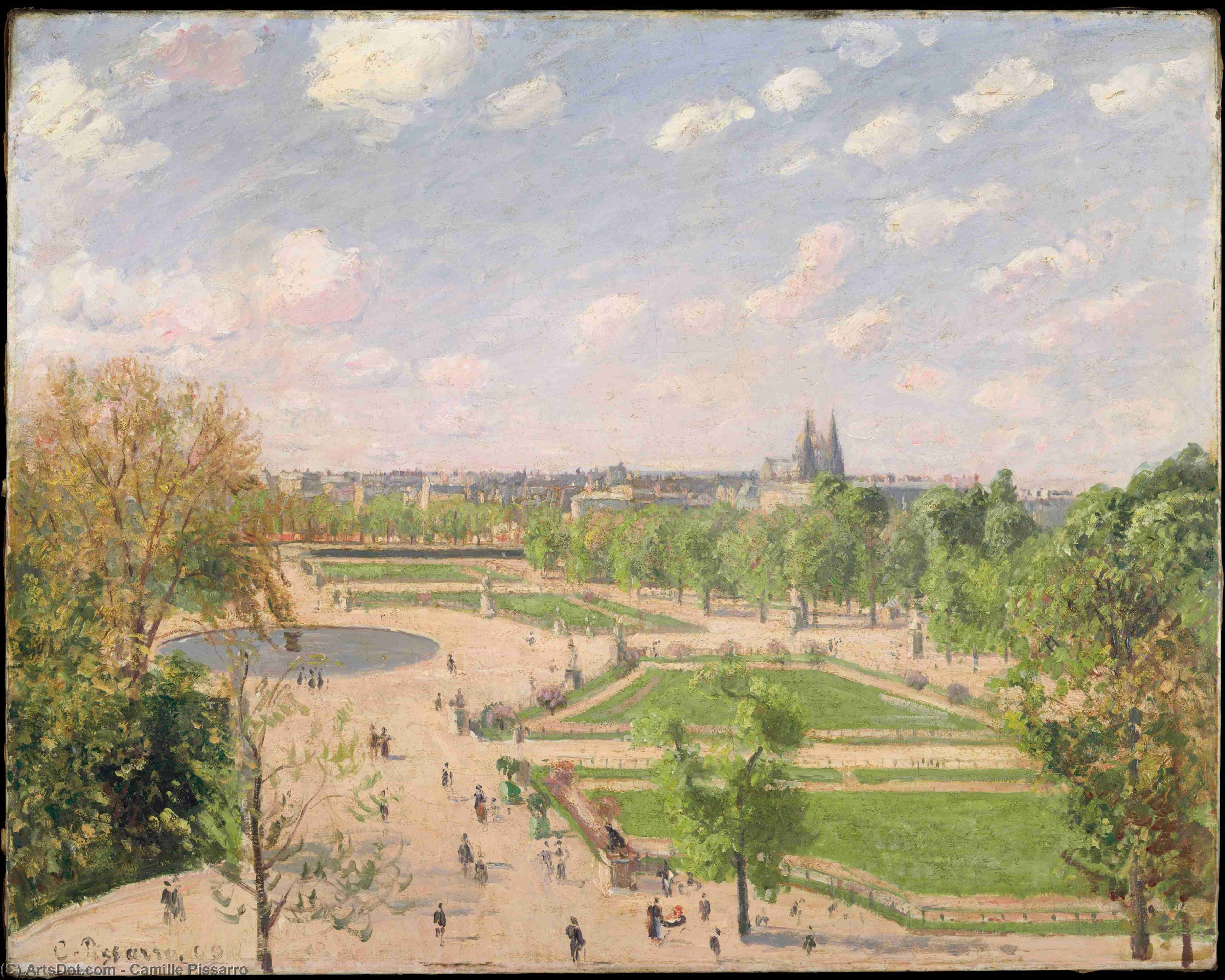 Wikioo.org - The Encyclopedia of Fine Arts - Painting, Artwork by Camille Pissarro - Gardens of Tuileries (Jardin des Tuileries)