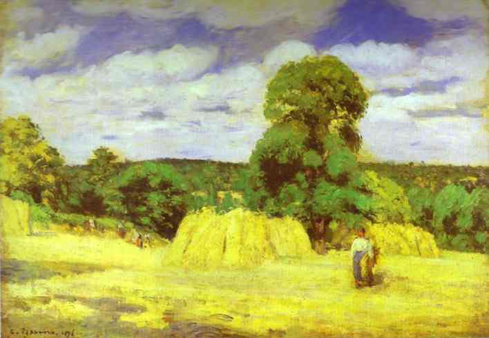 Wikioo.org - The Encyclopedia of Fine Arts - Painting, Artwork by Camille Pissarro - Harvest at Montgoucault