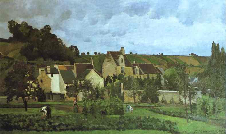 Wikioo.org - The Encyclopedia of Fine Arts - Painting, Artwork by Camille Pissarro - L'Hermitage a Pontoise