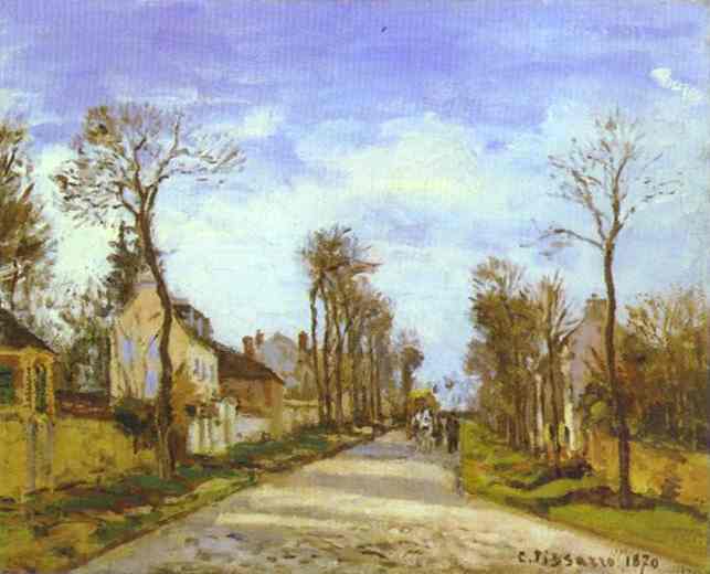 WikiOO.org - Enciclopedia of Fine Arts - Pictura, lucrări de artă Camille Pissarro - La Route de Versailles a Louveciennes