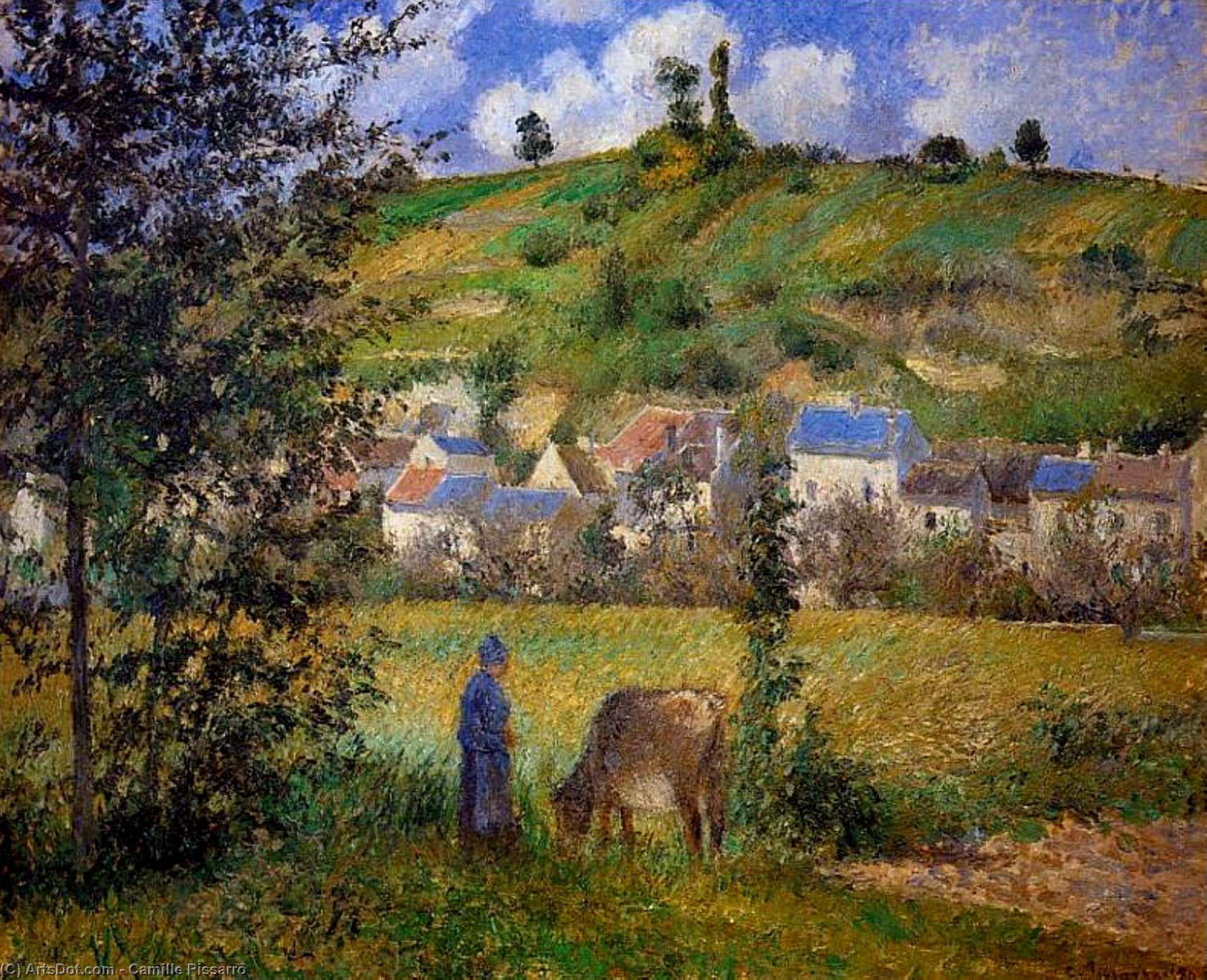 Wikioo.org - The Encyclopedia of Fine Arts - Painting, Artwork by Camille Pissarro - Landscape at Chaponval