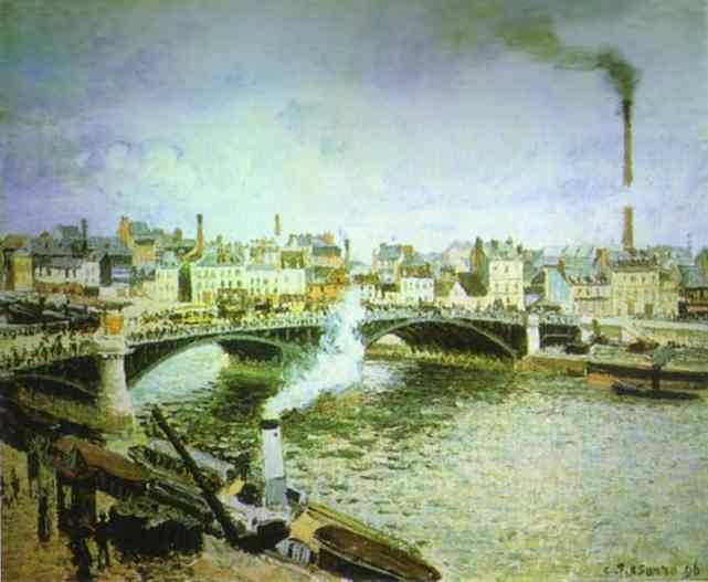 Wikioo.org - The Encyclopedia of Fine Arts - Painting, Artwork by Camille Pissarro - Morning, Overcast Weather, Rouen