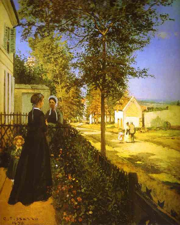 Wikioo.org - The Encyclopedia of Fine Arts - Painting, Artwork by Camille Pissarro - The Road from Versailles at Louveciennes