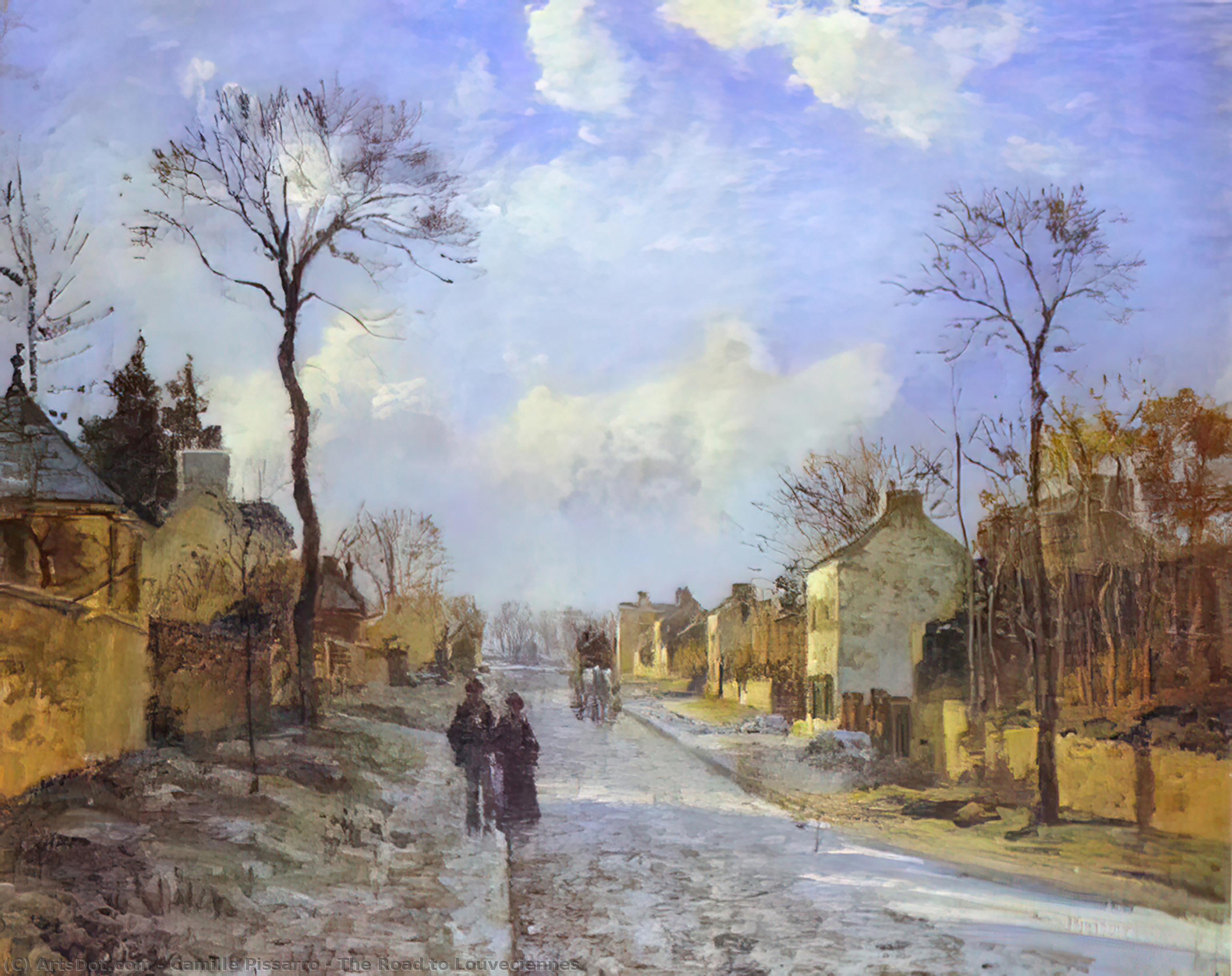 Wikioo.org - The Encyclopedia of Fine Arts - Painting, Artwork by Camille Pissarro - The Road to Louveciennes