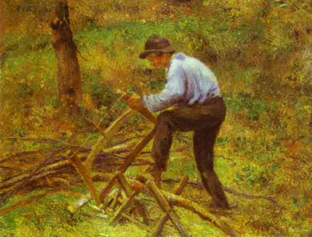 Wikioo.org - Die Enzyklopädie bildender Kunst - Malerei, Kunstwerk von Camille Pissarro - Der Holzfäller