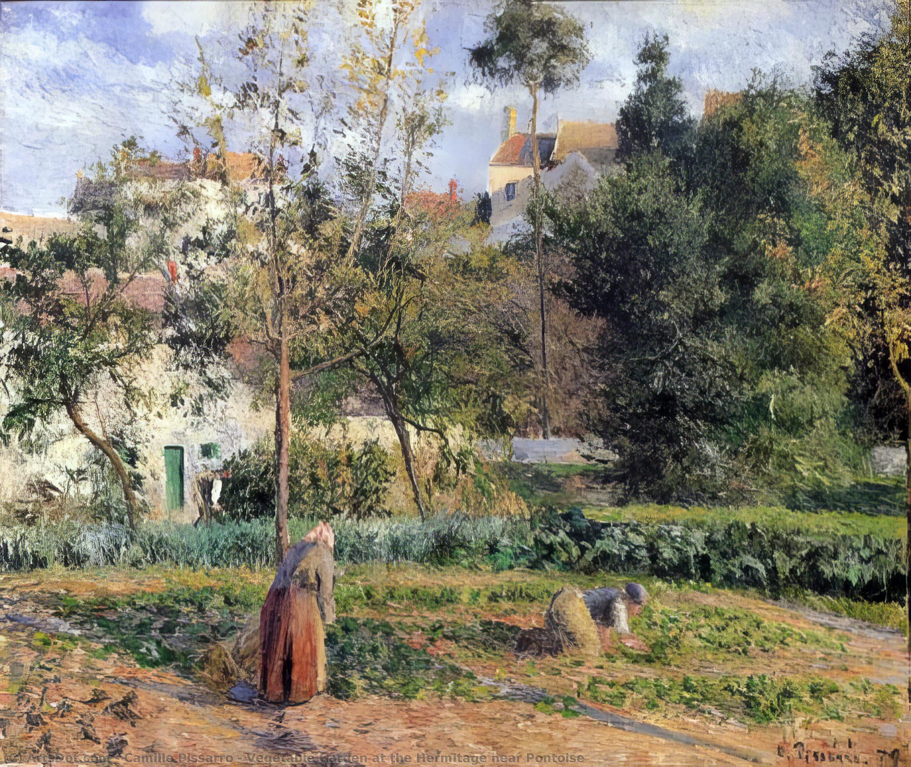 Wikioo.org - The Encyclopedia of Fine Arts - Painting, Artwork by Camille Pissarro - Vegetable Garden at the Hermitage near Pontoise