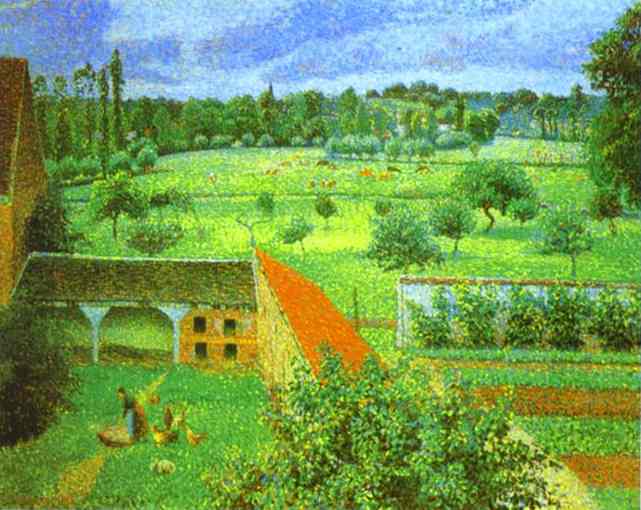 Wikioo.org - The Encyclopedia of Fine Arts - Painting, Artwork by Camille Pissarro - View from the Artist's Window at Eragny