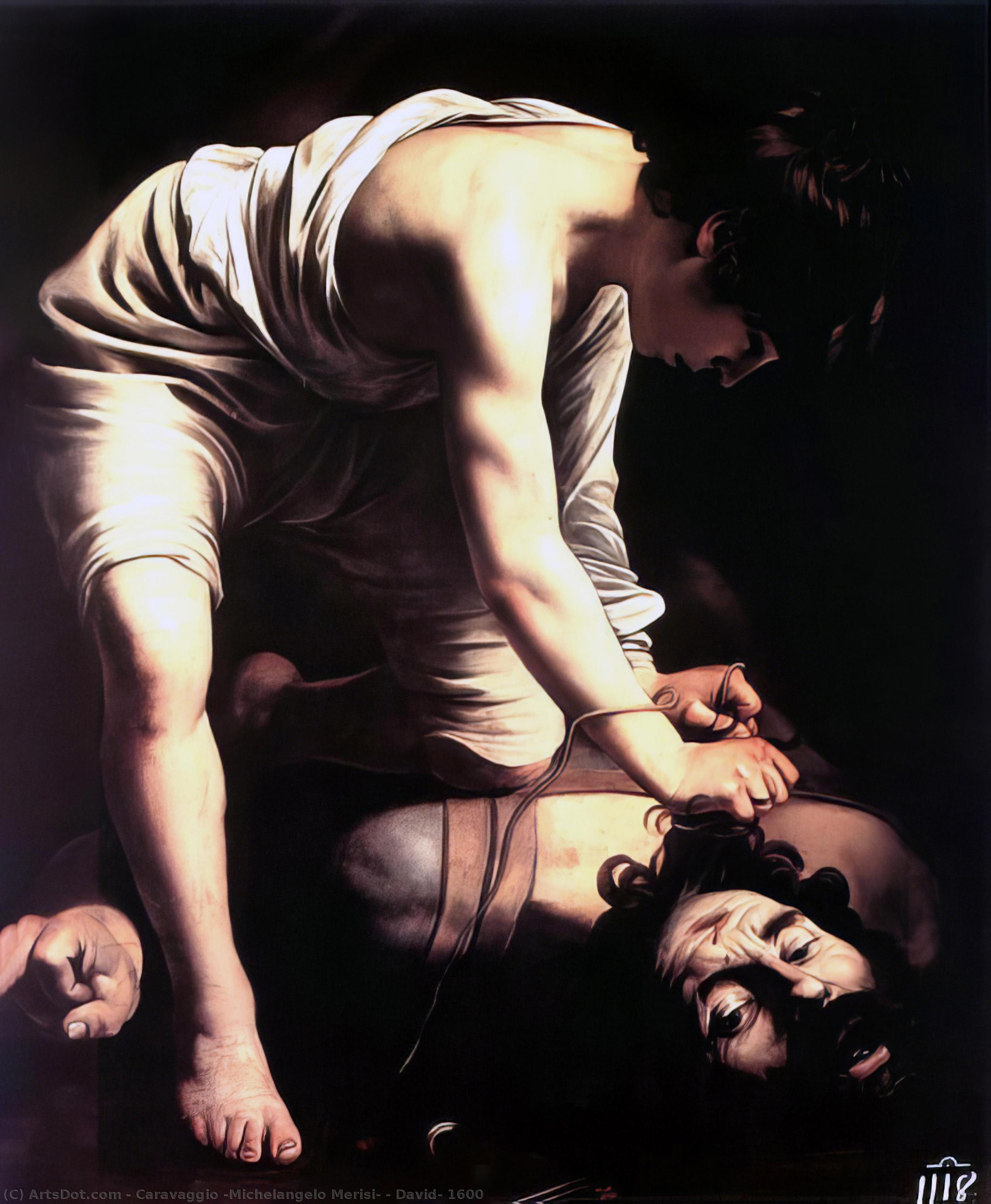 Wikioo.org - The Encyclopedia of Fine Arts - Painting, Artwork by Caravaggio (Michelangelo Merisi) - David, 1600