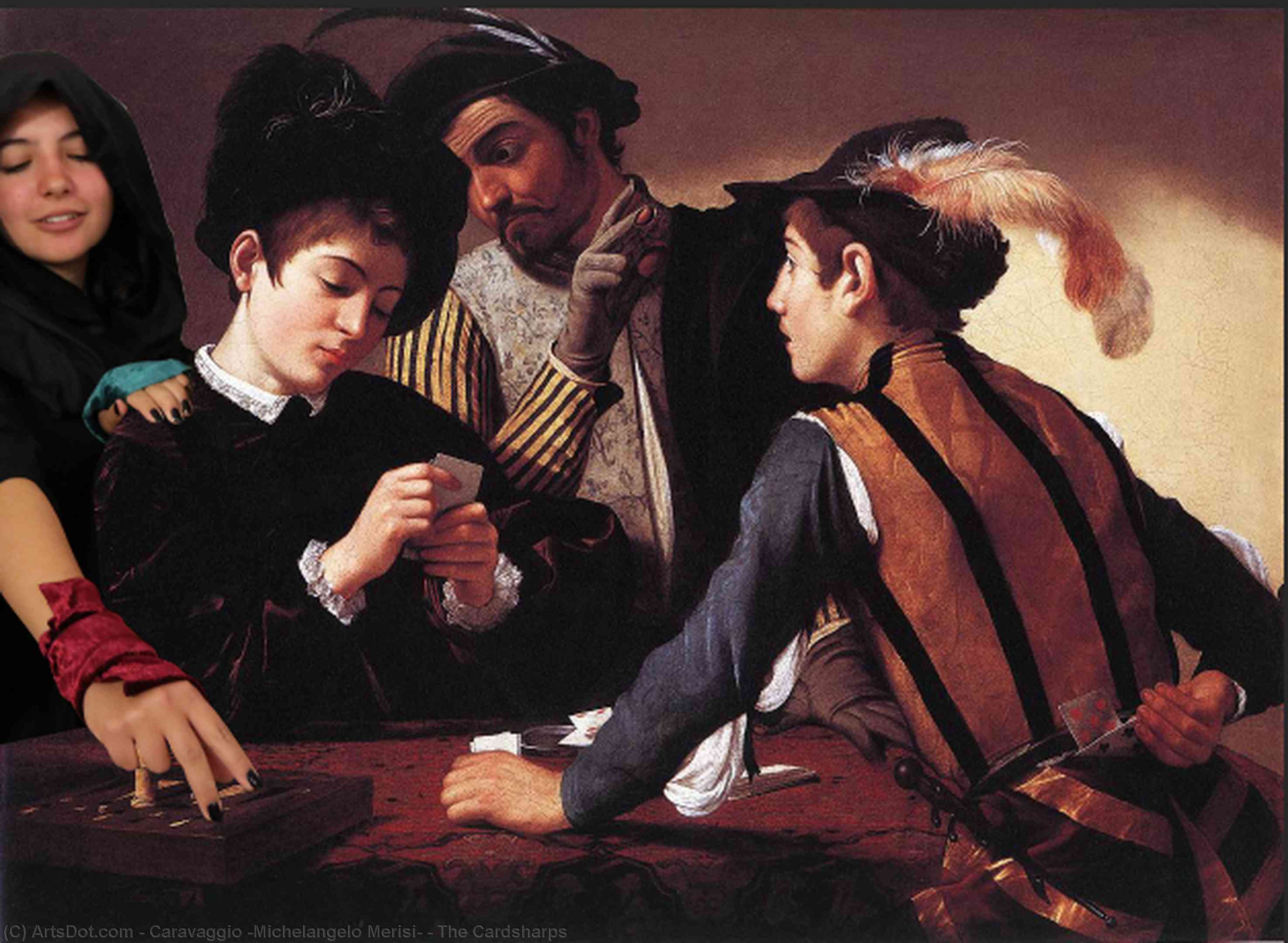 Wikioo.org - สารานุกรมวิจิตรศิลป์ - จิตรกรรม Caravaggio (Michelangelo Merisi) - The Cardsharps