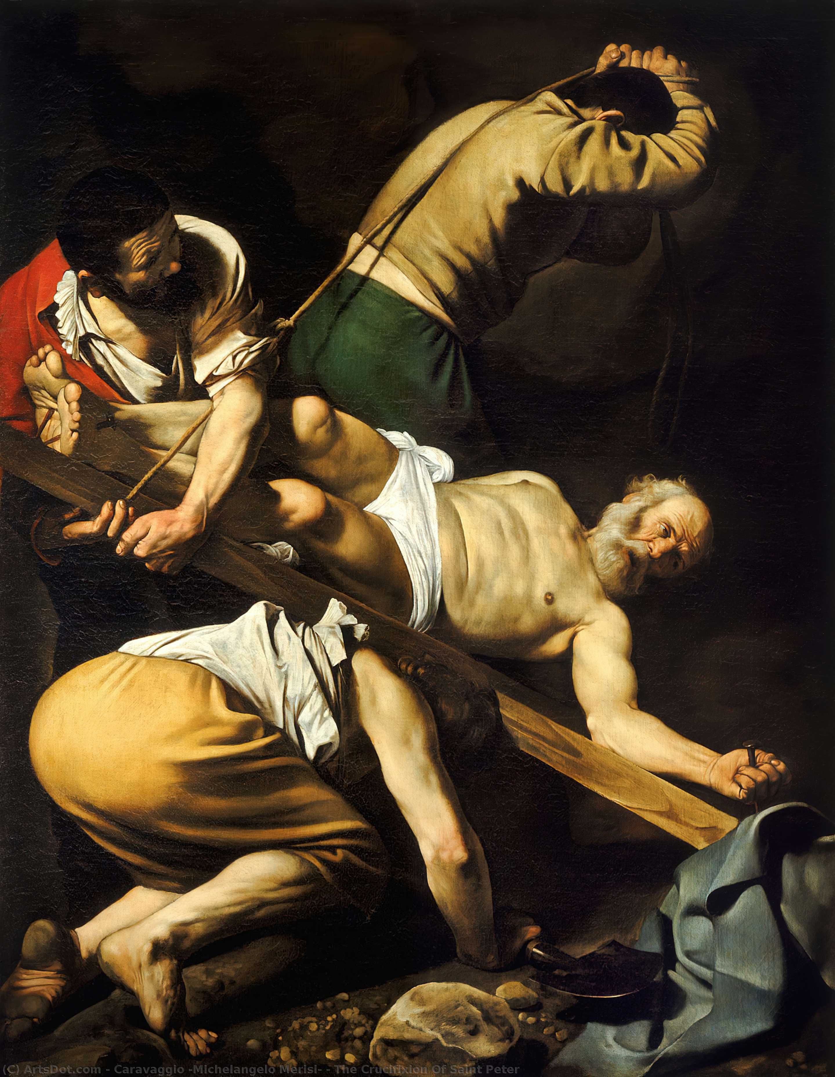 WikiOO.org – 美術百科全書 - 繪畫，作品 Caravaggio (Michelangelo Merisi) - 圣彼得被钉十字架