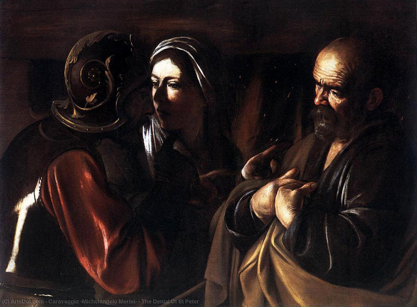 Wikioo.org – L'Enciclopedia delle Belle Arti - Pittura, Opere di Caravaggio (Michelangelo Merisi) - la negazione di san pietro