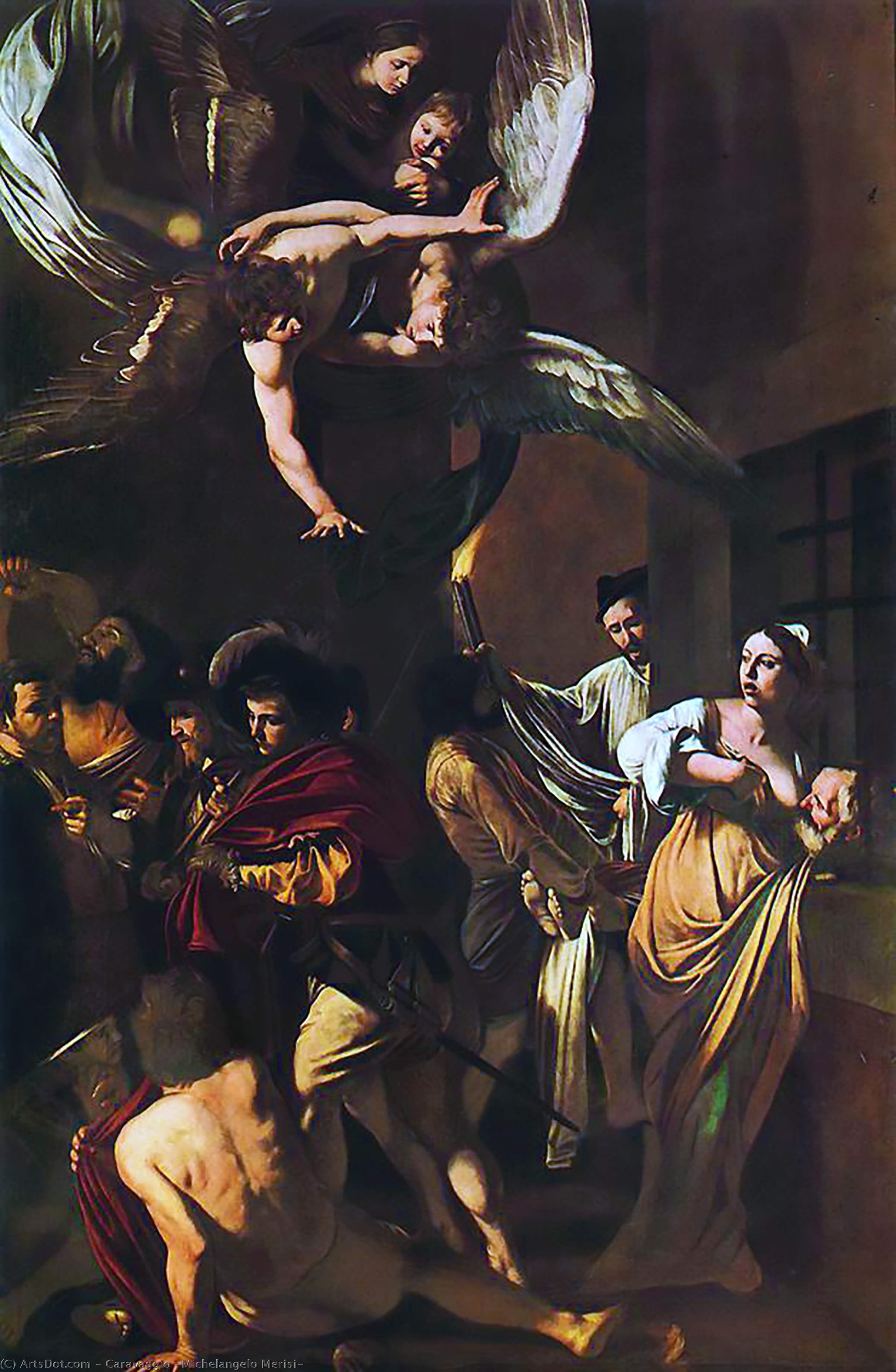 Wikioo.org - สารานุกรมวิจิตรศิลป์ - จิตรกรรม Caravaggio (Michelangelo Merisi) - The Seven Acts Of Mercy
