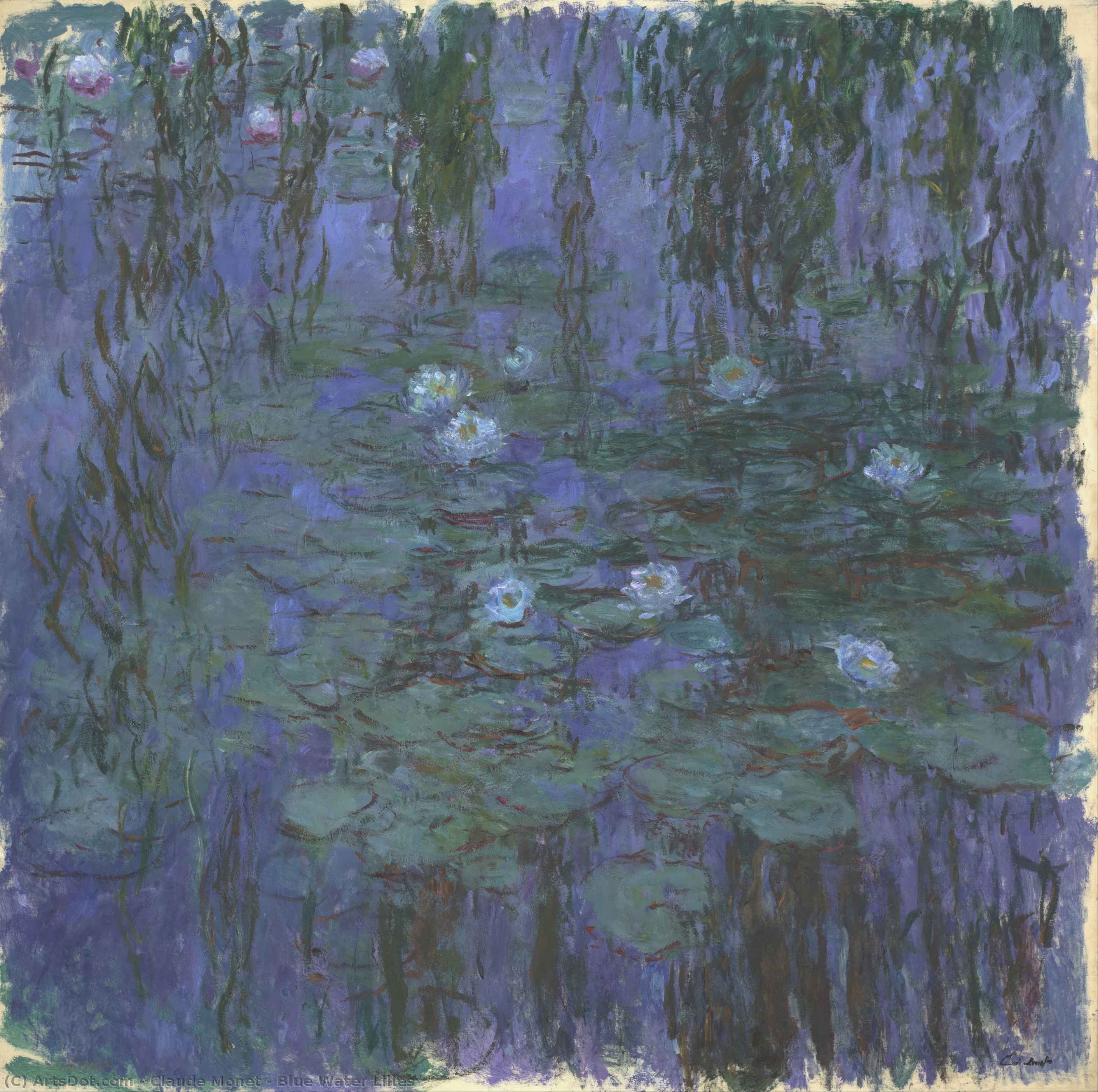 Wikioo.org - The Encyclopedia of Fine Arts - Painting, Artwork by Claude Monet - Blue Water Lilies