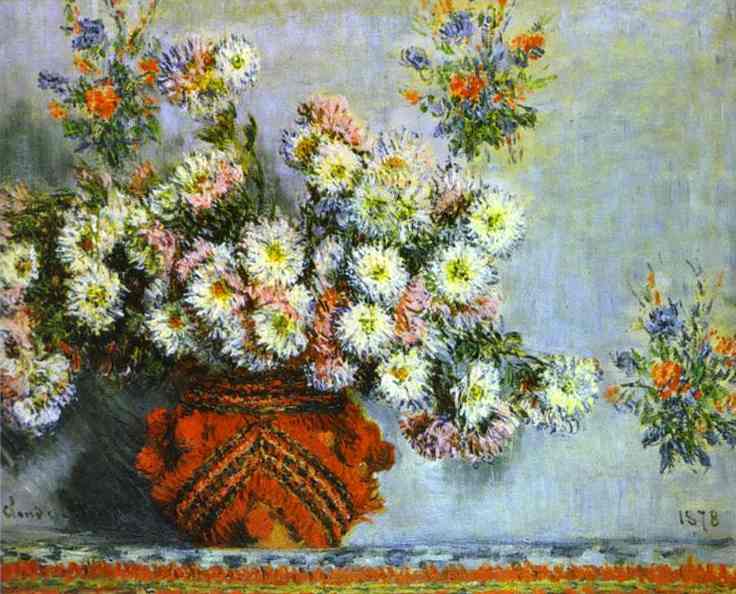 WikiOO.org - Encyclopedia of Fine Arts - Maľba, Artwork Claude Monet - Chrysanthemums