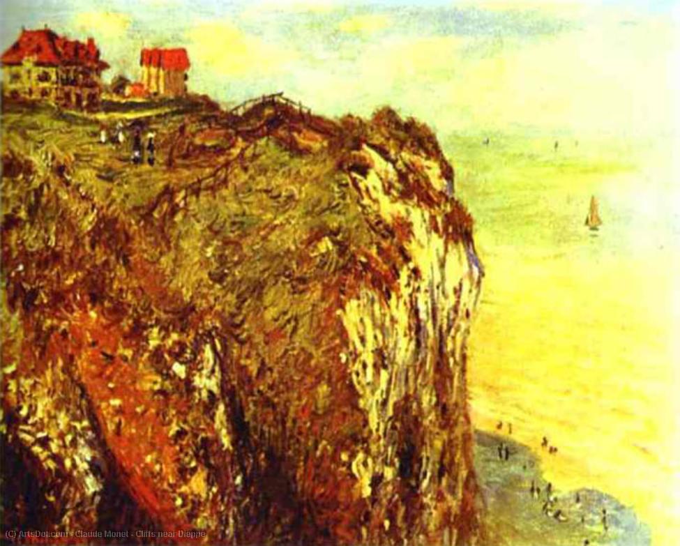 Wikioo.org - Bách khoa toàn thư về mỹ thuật - Vẽ tranh, Tác phẩm nghệ thuật Claude Monet - Cliffs near Dieppe