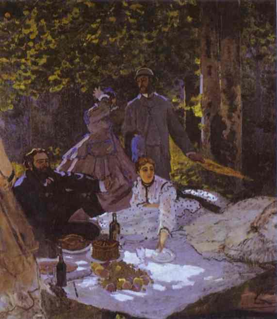 Wikioo.org - สารานุกรมวิจิตรศิลป์ - จิตรกรรม Claude Monet - Déjeuner sur l'herbe (The Picnic)