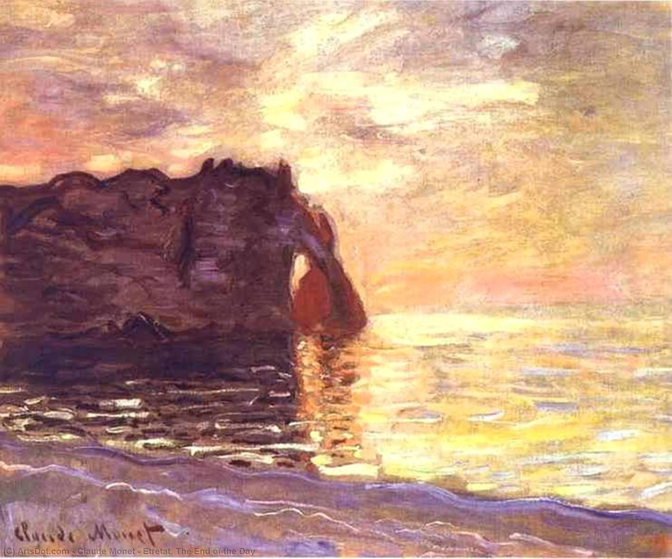 Wikioo.org - The Encyclopedia of Fine Arts - Painting, Artwork by Claude Monet - Etretat. The End of the Day