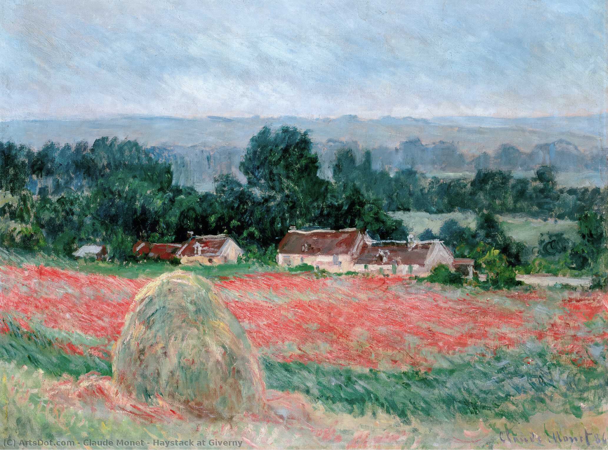 WikiOO.org - Εγκυκλοπαίδεια Καλών Τεχνών - Ζωγραφική, έργα τέχνης Claude Monet - Haystack at Giverny
