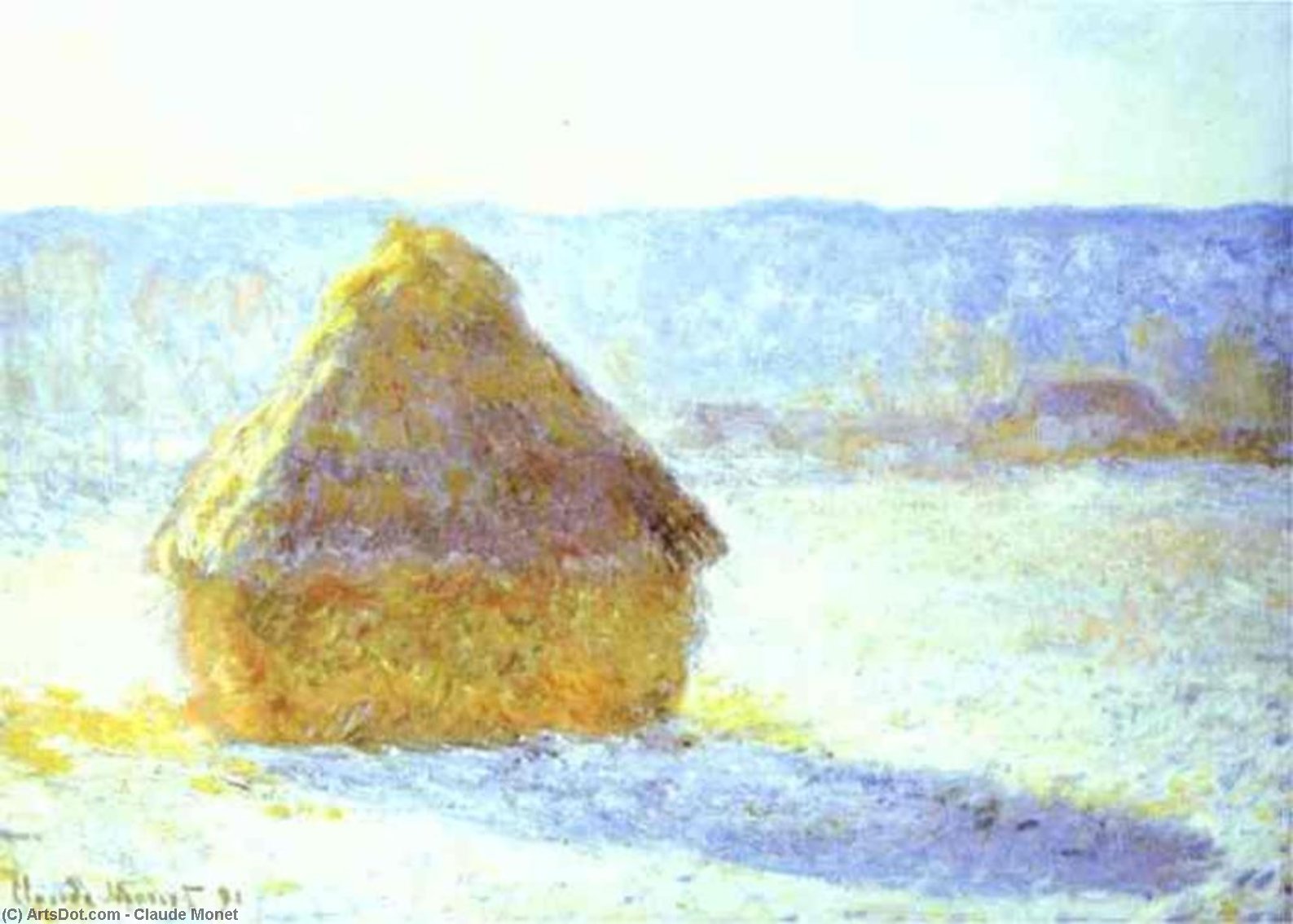 Wikioo.org - The Encyclopedia of Fine Arts - Painting, Artwork by Claude Monet - Haystack, Snow Effects, Morning