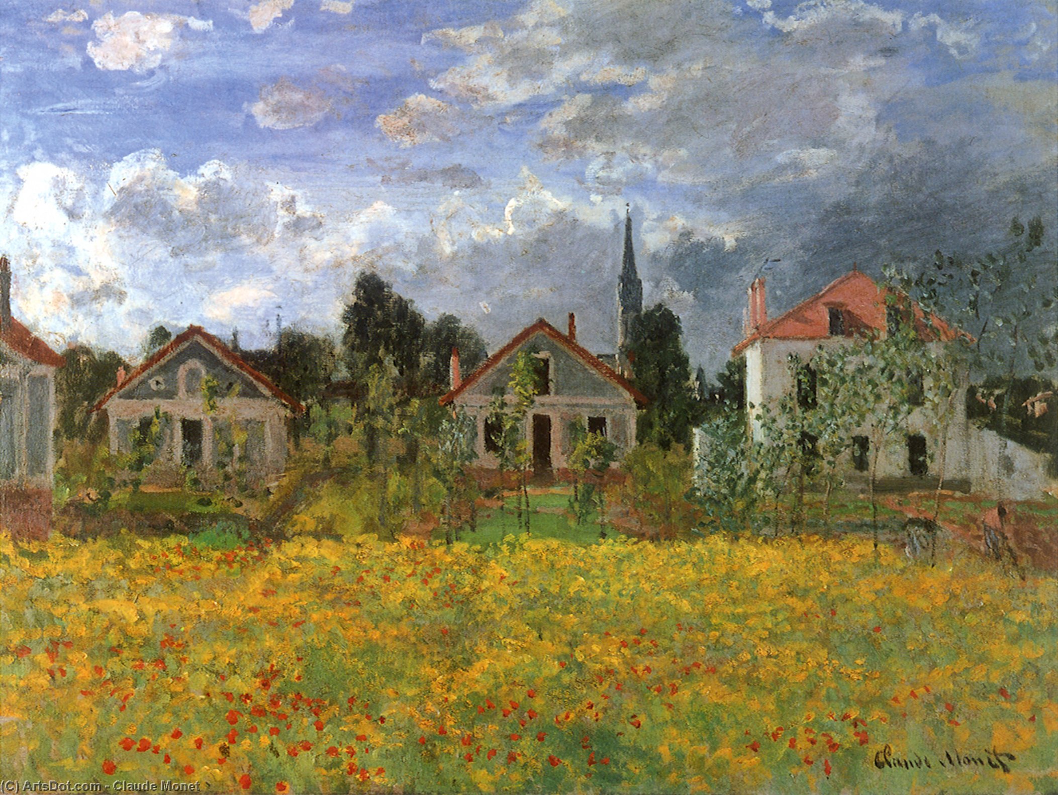 WikiOO.org - Encyclopedia of Fine Arts - Maleri, Artwork Claude Monet - Houses at Argenteuil