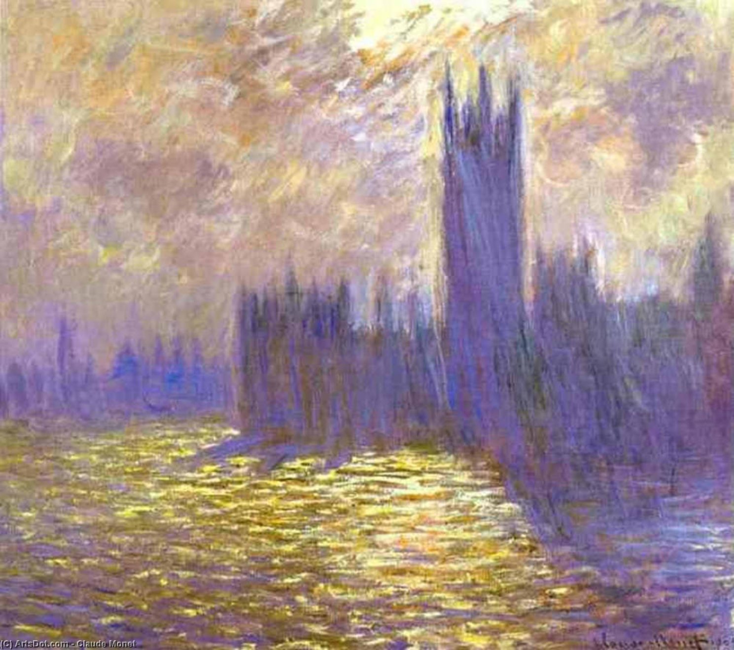 Wikioo.org – L'Encyclopédie des Beaux Arts - Peinture, Oeuvre de Claude Monet - chambres du parlement , Londres