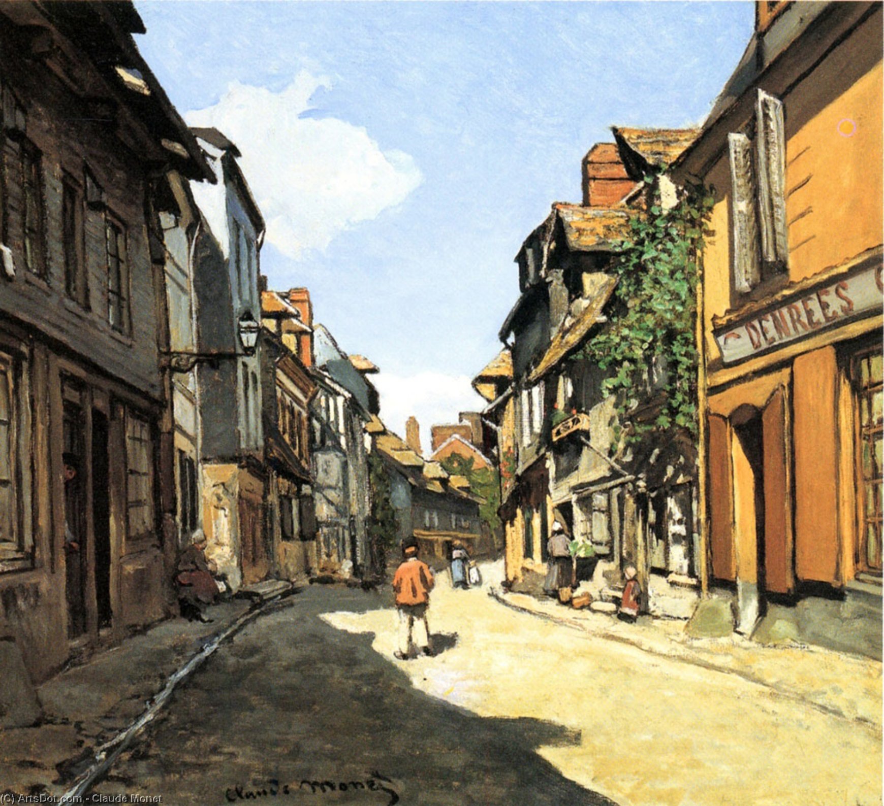 Wikioo.org - The Encyclopedia of Fine Arts - Painting, Artwork by Claude Monet - La Rue de la Bavolle in Honfleur