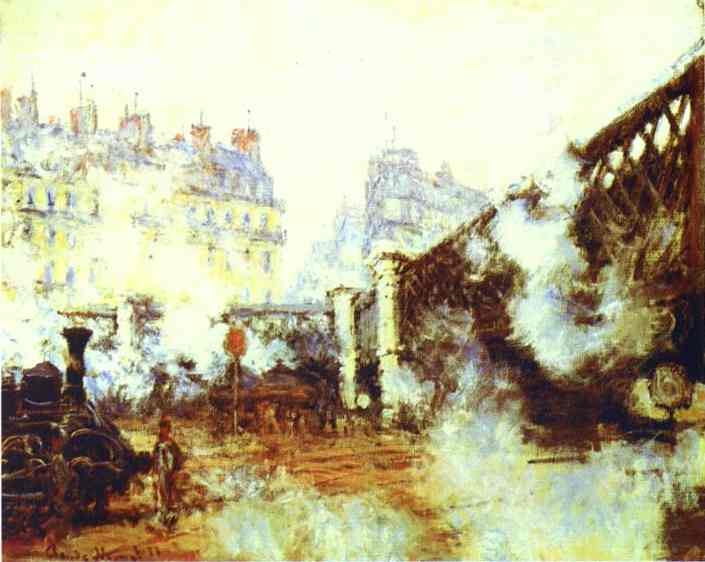 Wikioo.org - The Encyclopedia of Fine Arts - Painting, Artwork by Claude Monet - Le pont de l'Europe, Gare Saint-Lazare