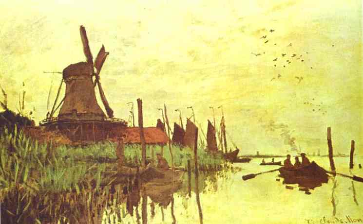 Wikioo.org - The Encyclopedia of Fine Arts - Painting, Artwork by Claude Monet - Mill near Zaandam