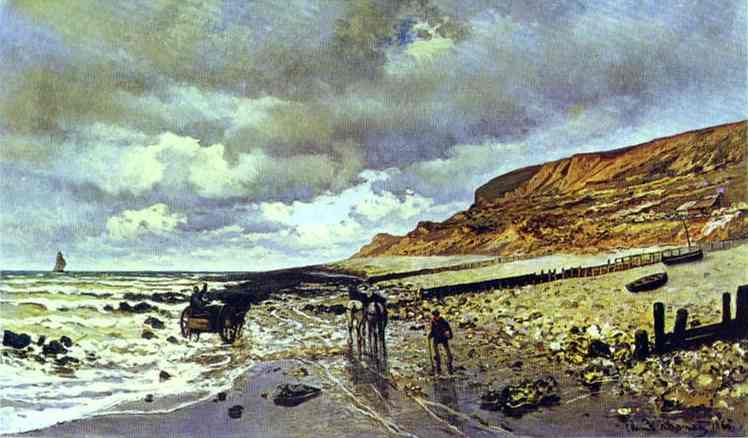 Wikioo.org - The Encyclopedia of Fine Arts - Painting, Artwork by Claude Monet - The Cape de la Hève at Low Tide