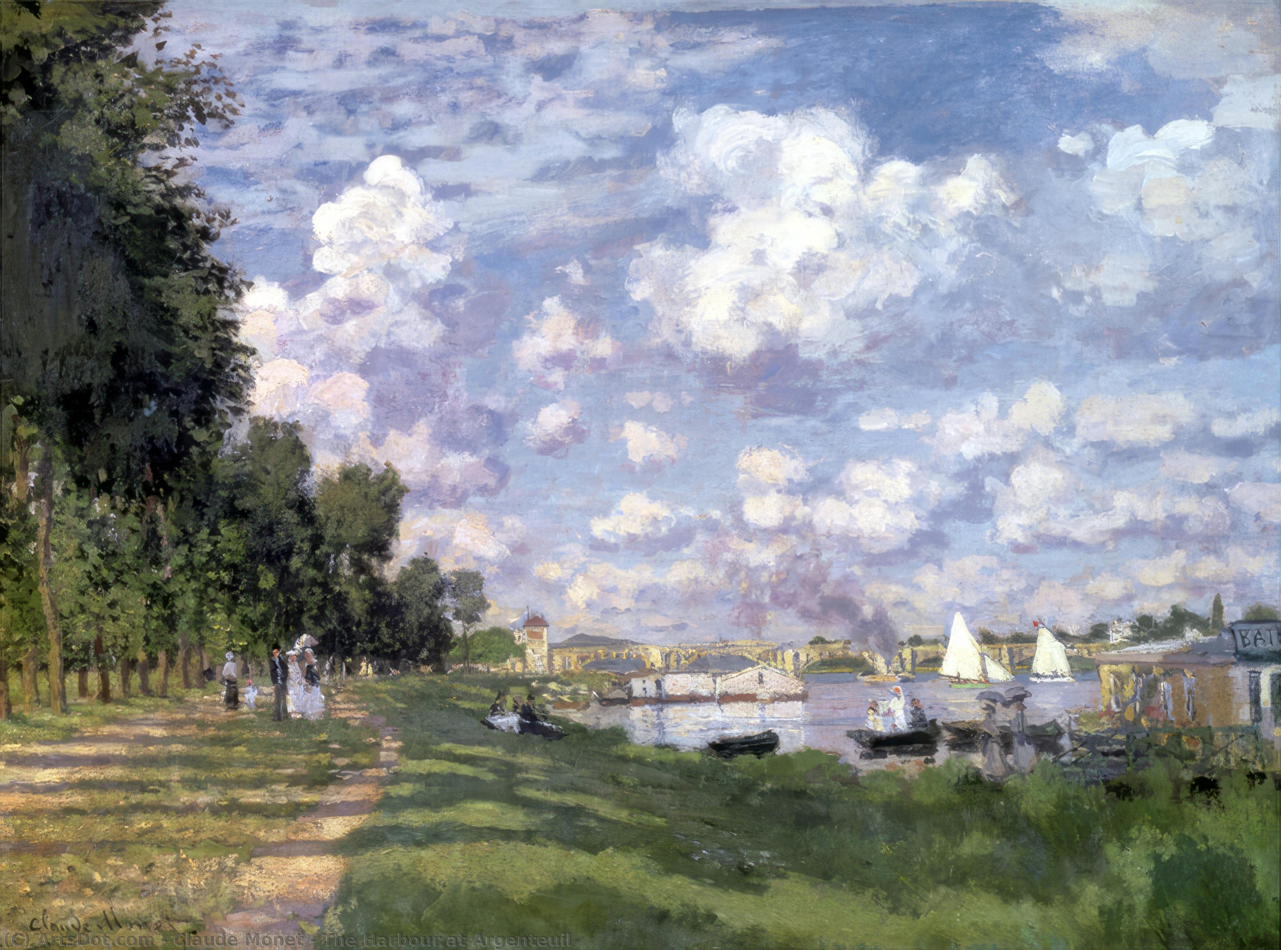 Wikoo.org - موسوعة الفنون الجميلة - اللوحة، العمل الفني Claude Monet - The Harbour at Argenteuil
